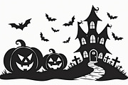 Haunted Halloween Silhouette bundle, an Illustration by hafijul (Thumbnail 3 of 9)