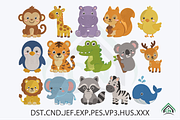 Cute Animal Embroidery Bundle, a Solid Icon by Craft Nest (Thumbnail 1 of 6)