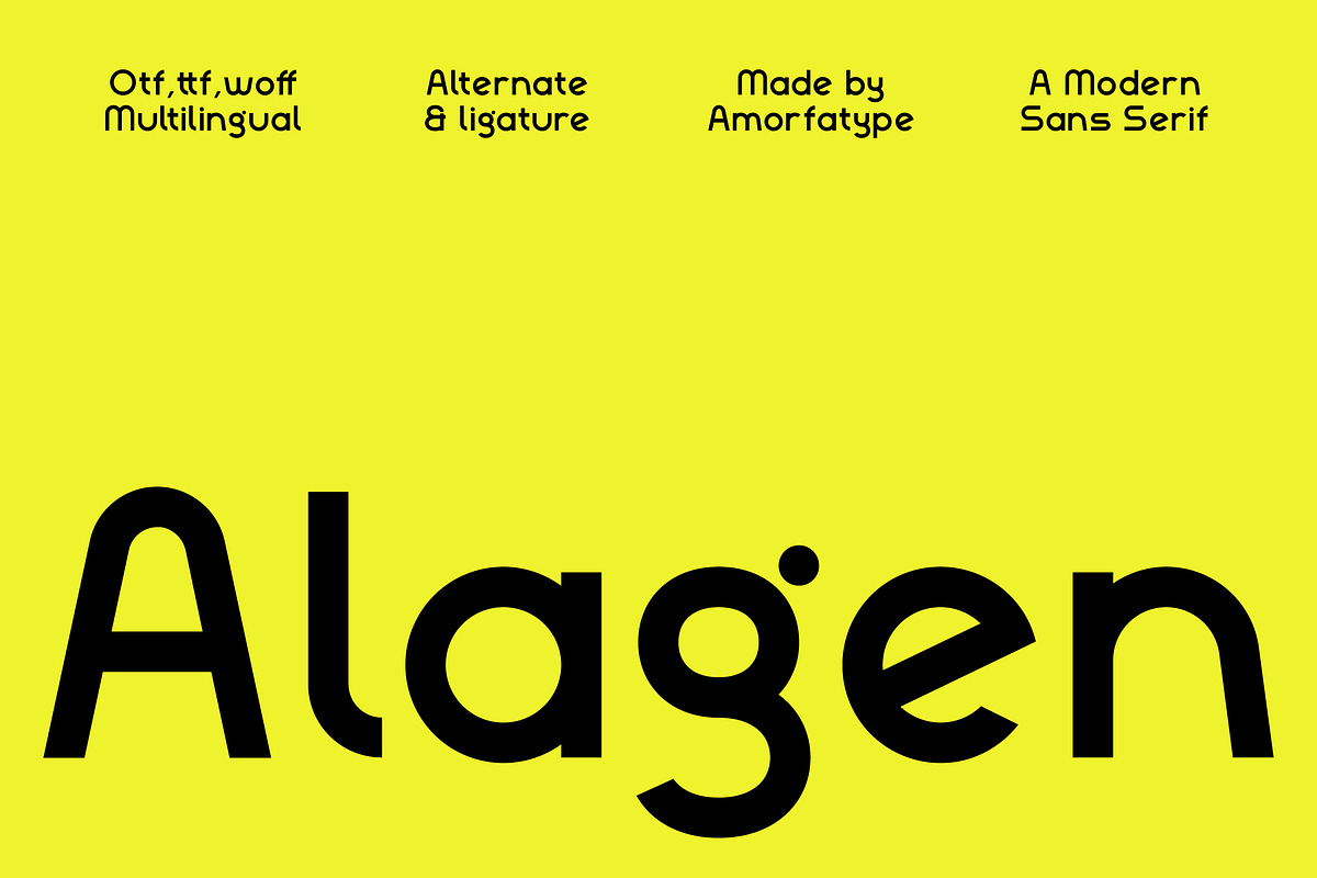 Alagen A Modern Sans Serif, a Sans Serif Font by AmorfaType (Photo 1 of 10)