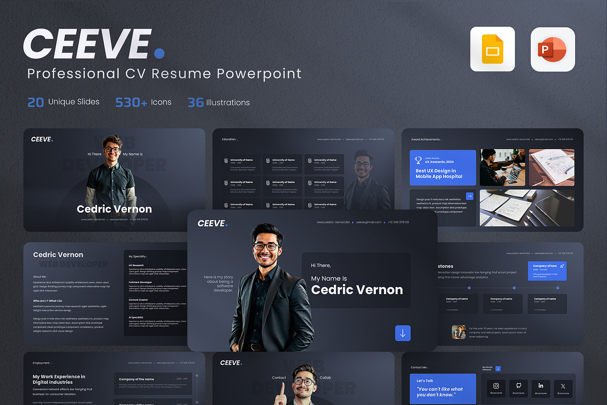 Professional CV Resume Presentation, a Presentation Template by UX Dummy (Photo 1 of 2)