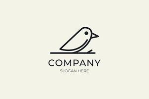 Minimalist bird logo line art