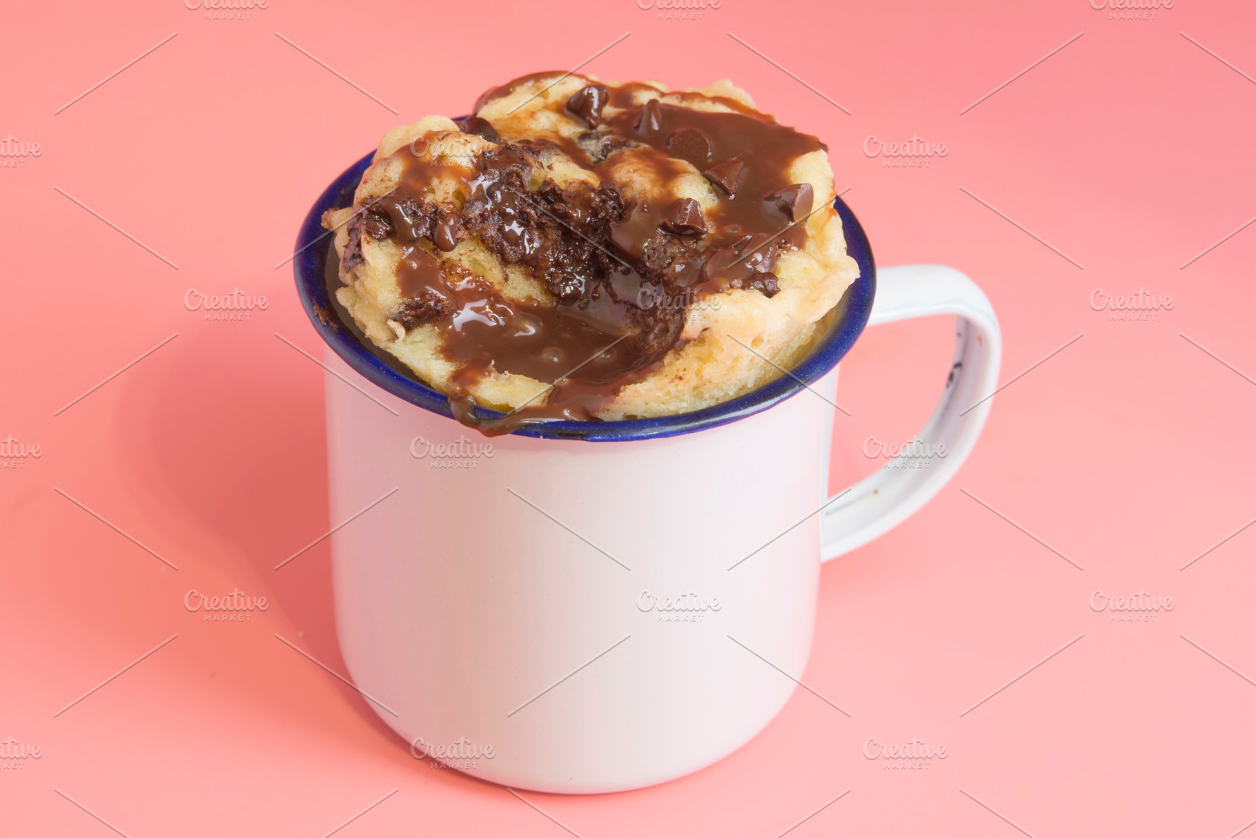 Mug cake with chocolate close up, a Food & Drink Photo by DalaiFood