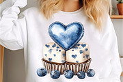 Watercolor Valentine's Blue Clipart, an Illustration by Canvas Craft (Thumbnail 4 of 6)