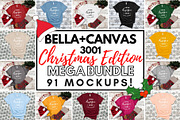 Xmas T-Shirt Mockup Bundle B+C 3001, a Shirt Mockup by lock and page (Thumbnail 1 of 6)