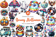 Groovy Halloween Clipart, an Illustration by SinaCreation (Thumbnail 1 of 5)