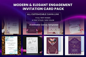 22 Engagement Invitation Card Pack