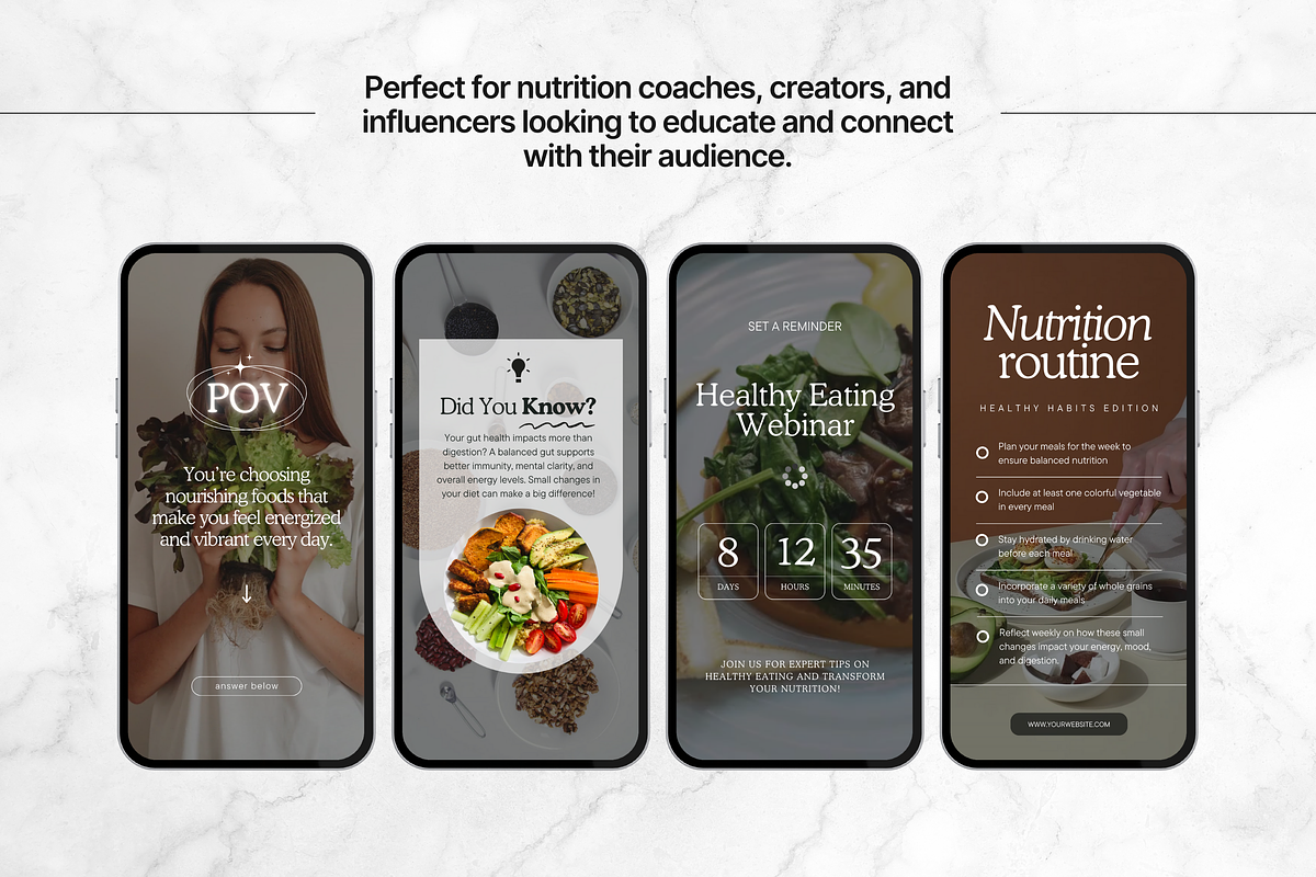 100 Nutrition Coach Instagram Reels, a Social Media Template by DigiPax (Photo 5 of 10)