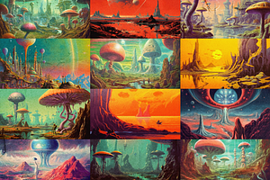 Retro Futurism Landscapes Collection