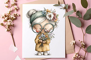 Whimsical summer grandma clipart, an Illustration by SinaCreation (Thumbnail 4 of 8)