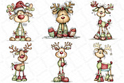 Whimsical Patchwork Reindeer Clipart, an Illustration by DreamPrint404 (Thumbnail 2 of 7)