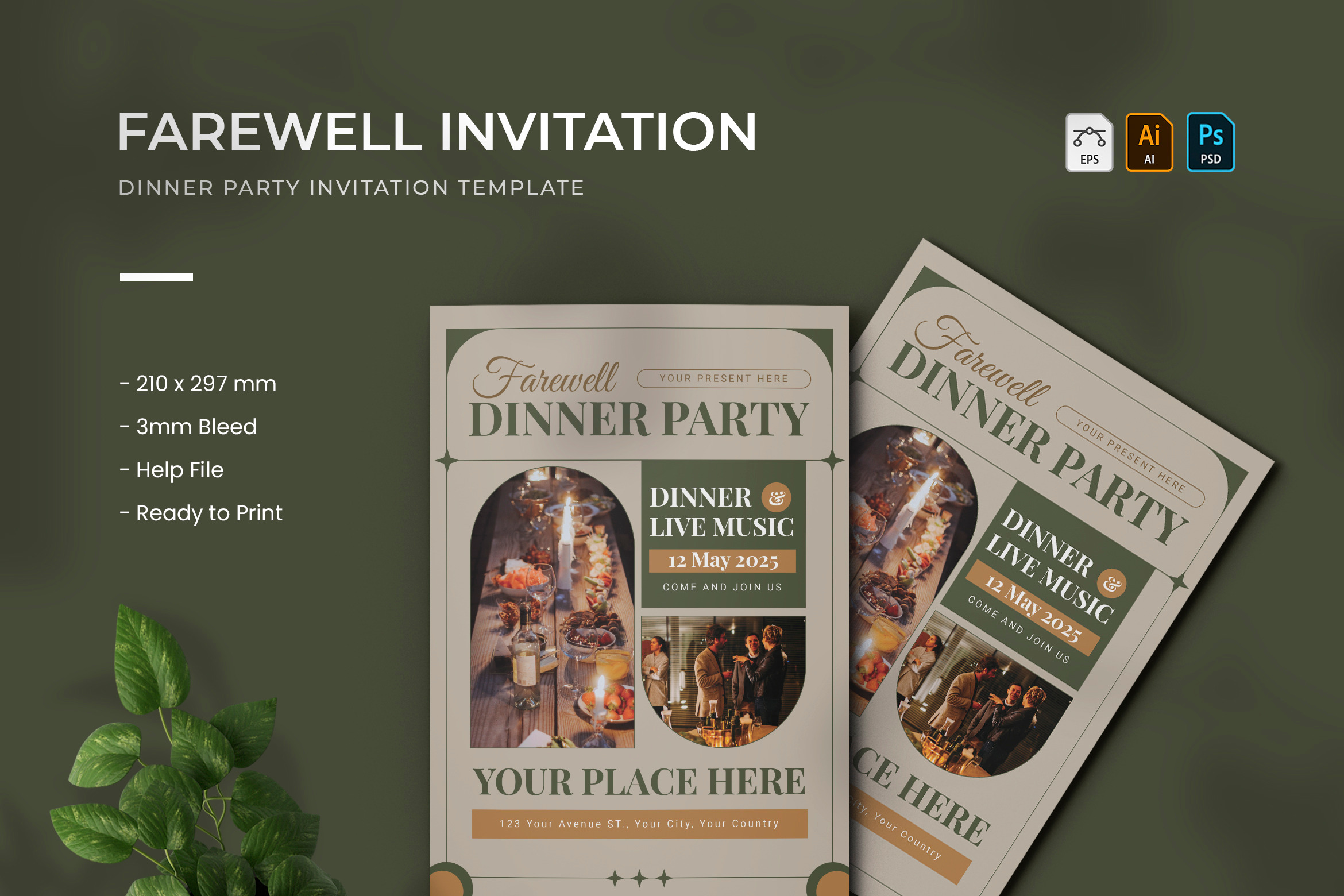 Farewell Dinner - Party Invitation, a Print Template by VUNIRA