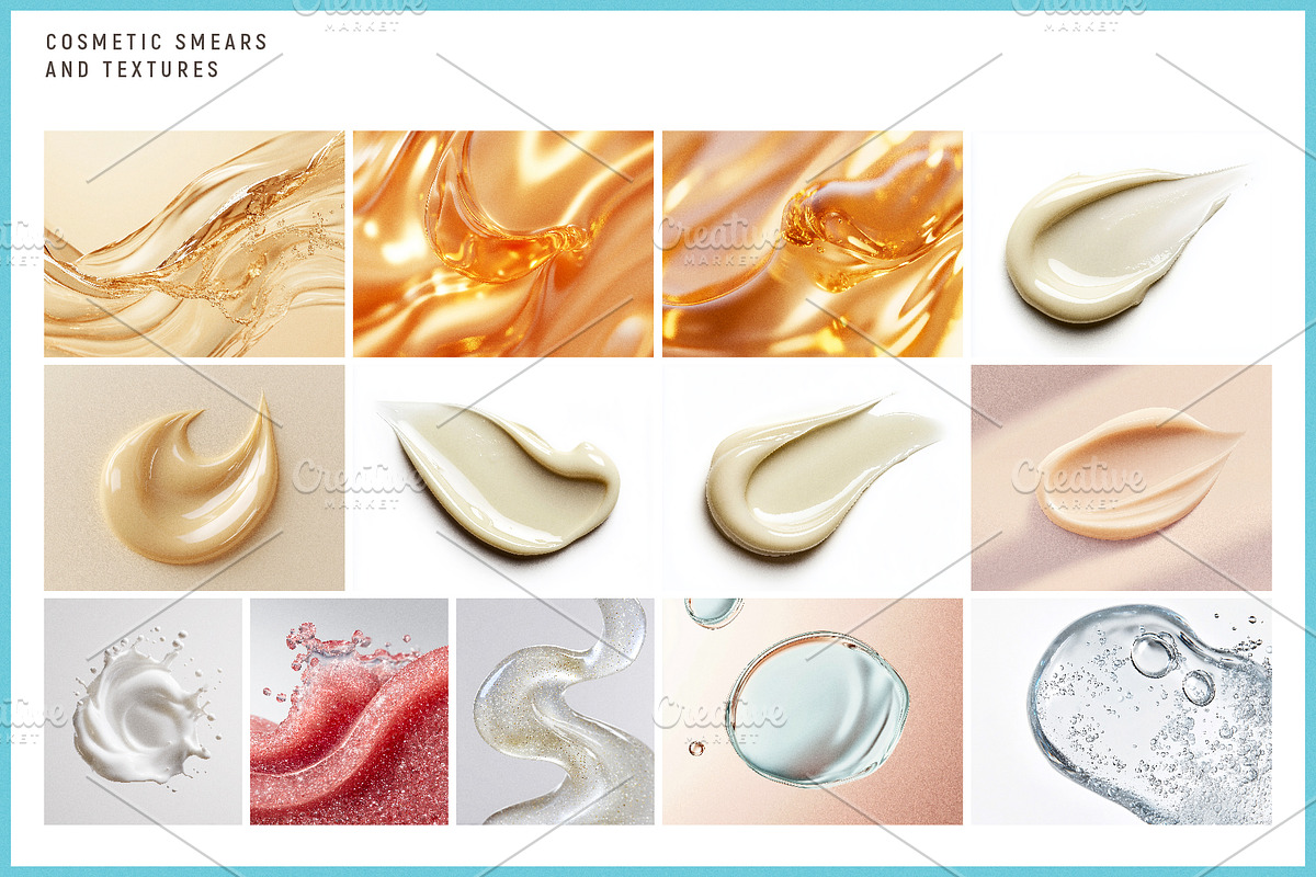50 Skincare Gloss & Glow Textures, a Beauty & Fashion Photo by BOLD.Graphic (Photo 9 of 9)