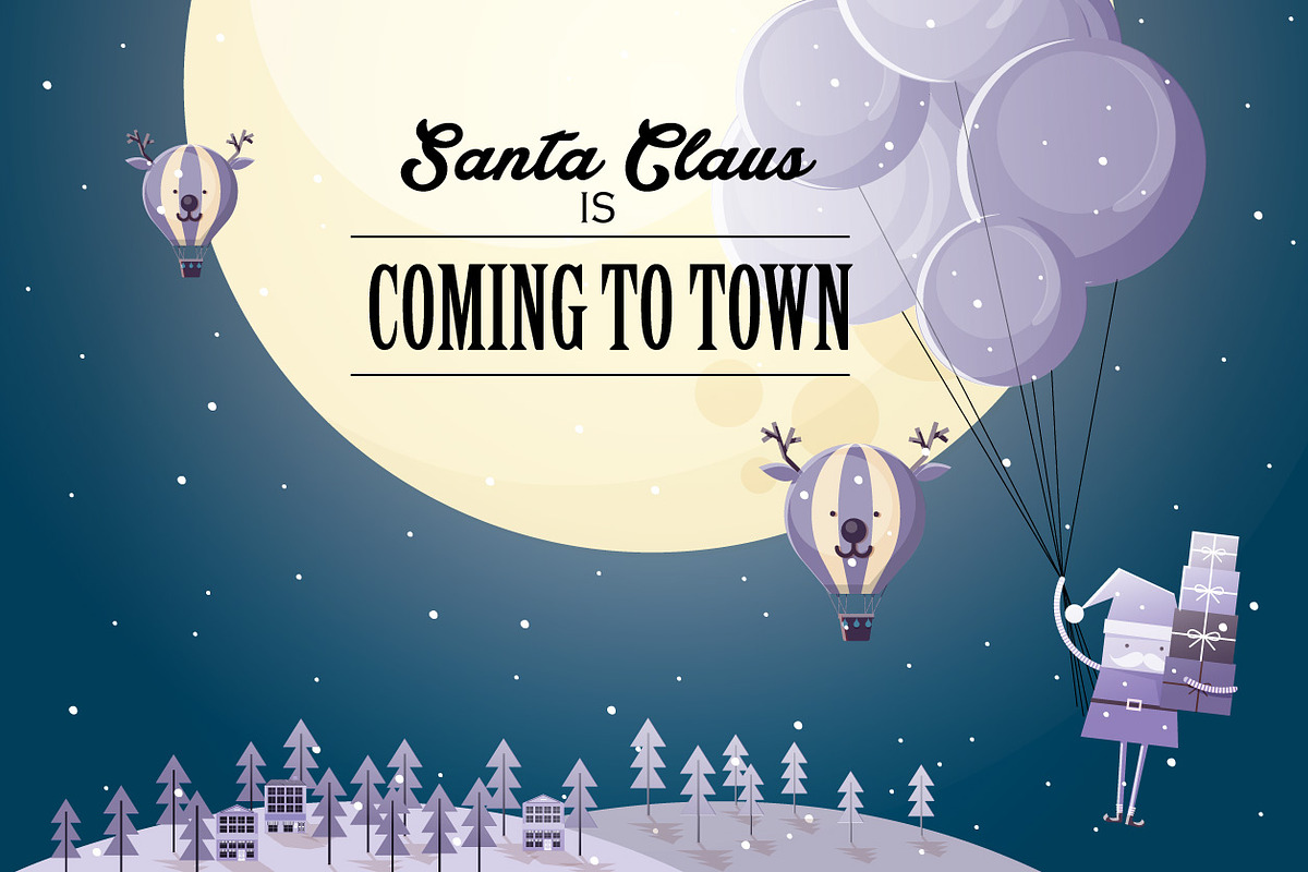 santa claus is coming to town vector, an Illustration by lyeyee