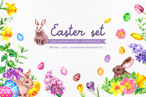 Easter watercolor set