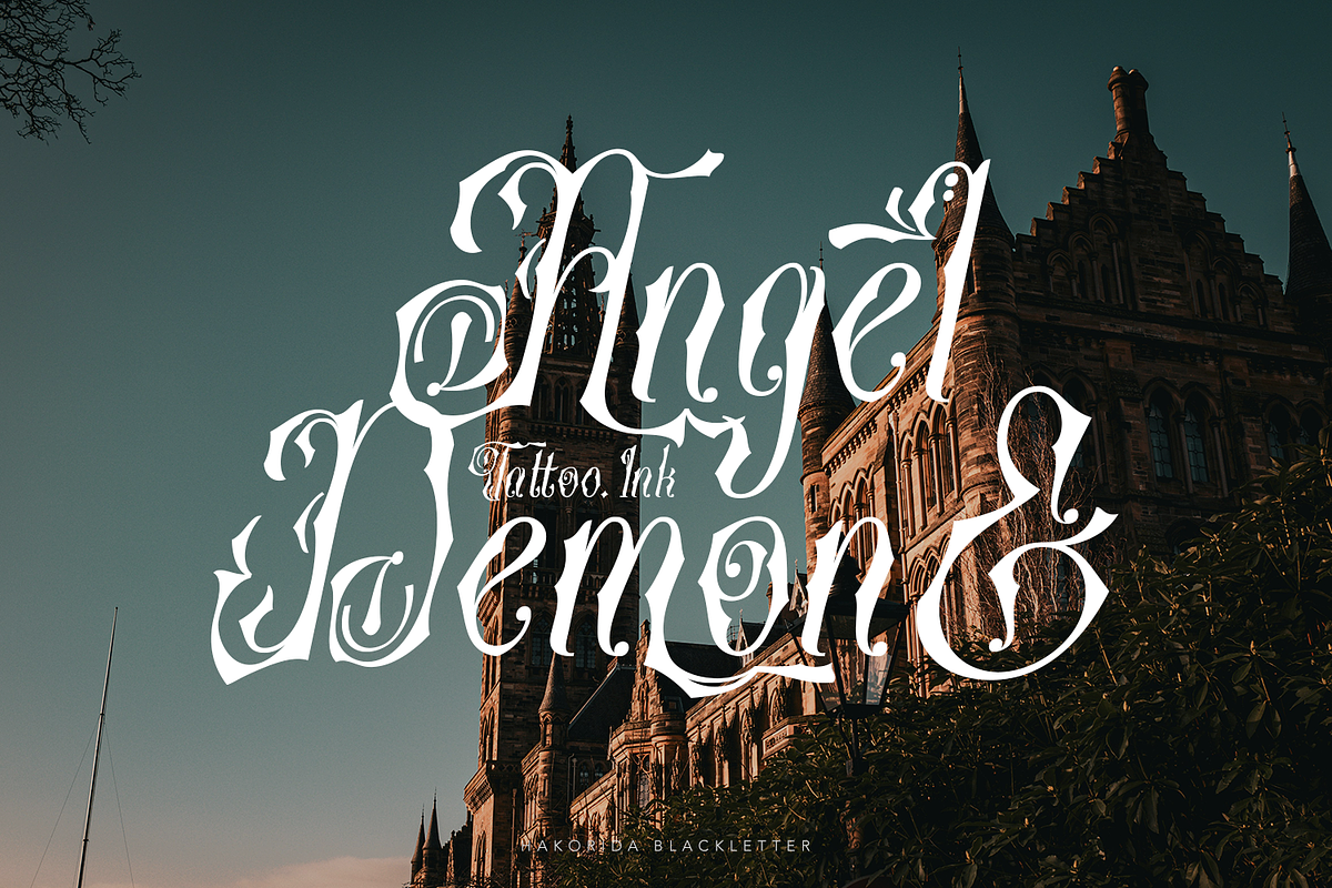 Hakorida - Blackletter Font, a Blackletter Font by madeDeduk (Photo 6 of 10)