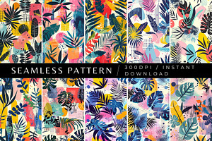 10 Tropical Geometry Revival Pattern, a Pattern Graphic by Inknfolly