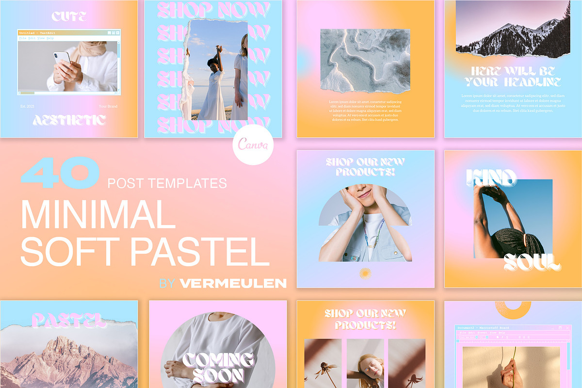 Instagram Social Media CANVA Pastel, a Social Media Template by Vermeulen Design Studio (Photo 1 of 5)