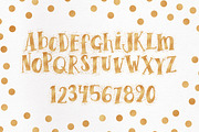 Time To Celebrate Gold Confetti Font, a Font by Jodi Van der Kruik (Thumbnail 4 of 6)