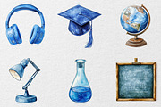 Blue School Clipart, an Illustration by DreamCafeArt (Thumbnail 7 of 7)
