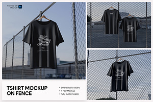 TShirt Mockup on Fence, a Shirt Mockup by Budogol Studio
