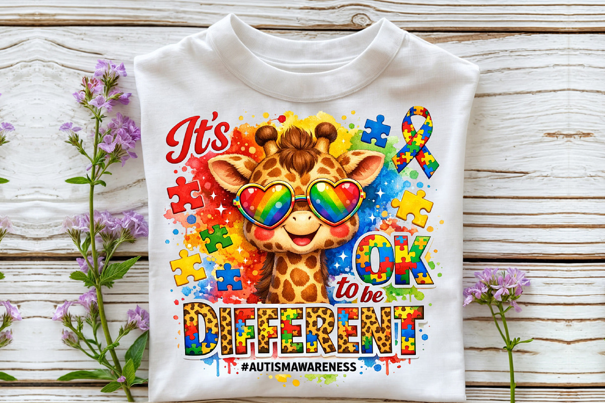 Autism Awareness Giraffe PNG, an Illustration by Sublimation Artist (Photo 3 of 9)