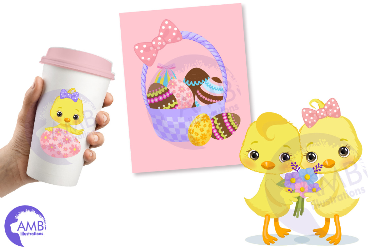 Easter chicks clipart 2 - AMB-2727, an Illustration by AMBillustrations (Photo 3 of 6)