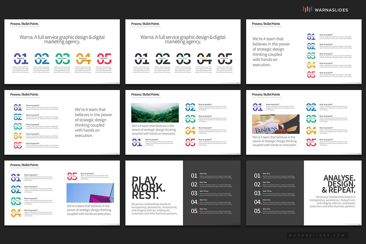 5 Bullet Points PowerPoint Templates, a Presentation Template by Warna Works (Photo 16 of 21)