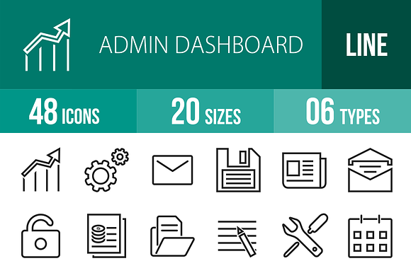 48 Admin Dashboard Line Icons