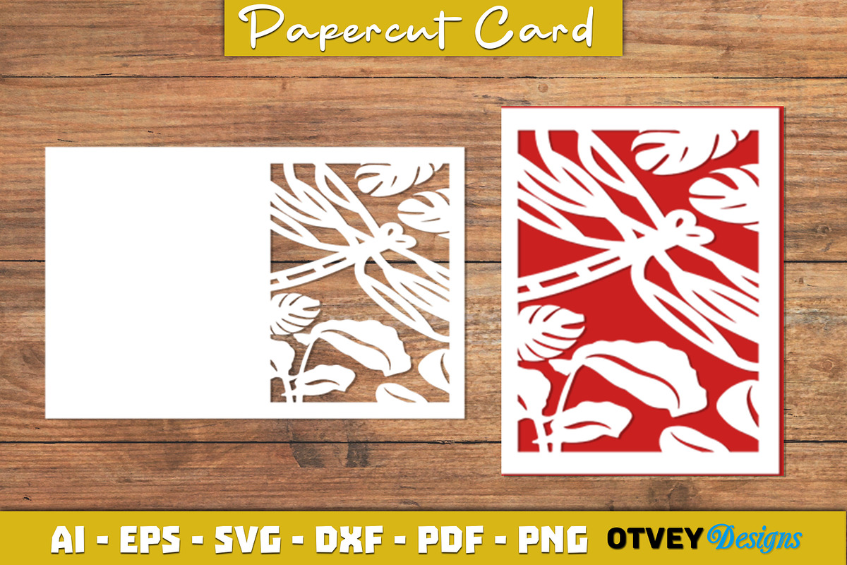 Dragonfly Card Cover Paper Cut 12, an Object Graphic by OTVEY DESIGN (Photo 10 of 13)