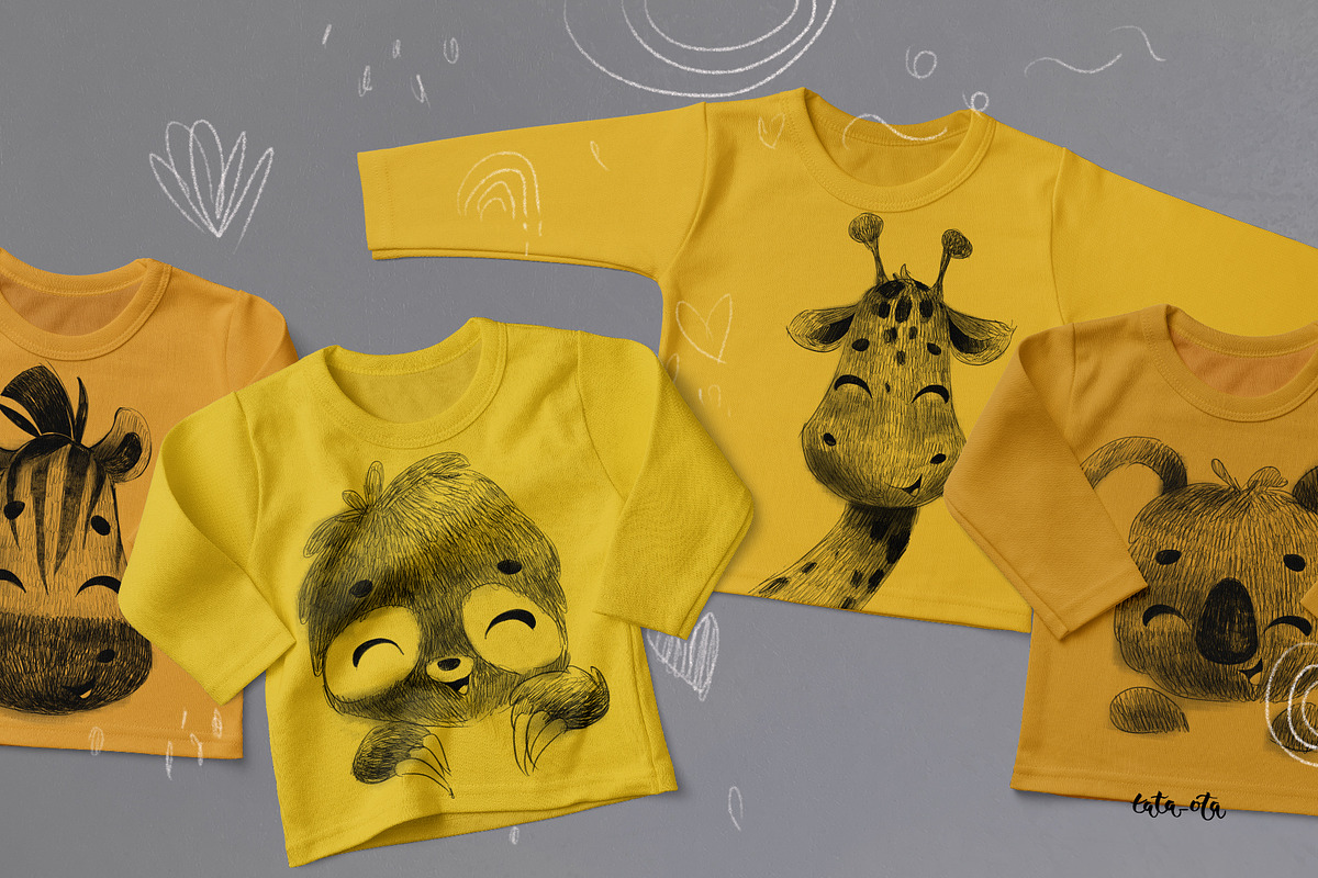 Cute animal faces. Posters, an Animal Illustration by tata_ota (Photo 4 of 8)