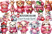Pink Jumper Animals Christmas Clipar, an Animal Illustration by Rose Art (Thumbnail 1 of 4)