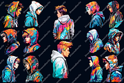 Hooded Boy cliparts, an Object Graphic by DreamerStarCo (Thumbnail 3 of 5)