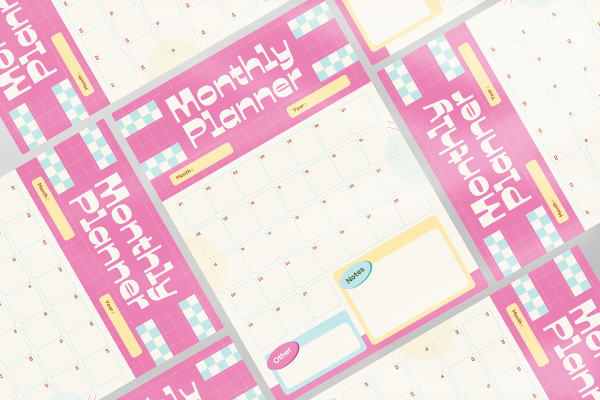 Monthly Planner Design Template, a Flyer Template by Annora Studio (Photo 3 of 5)