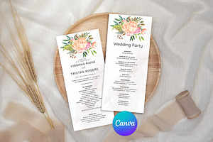 Wedding Program Template Canva