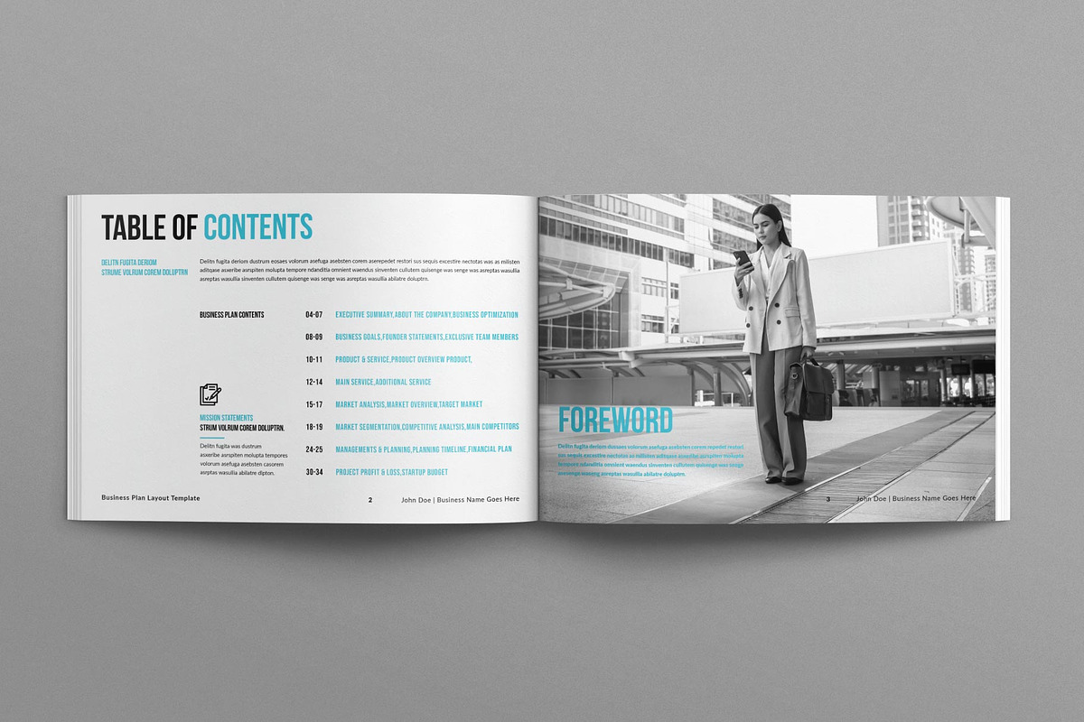 Business Plan Design Layout Template, a Brochure Template by E-Type
