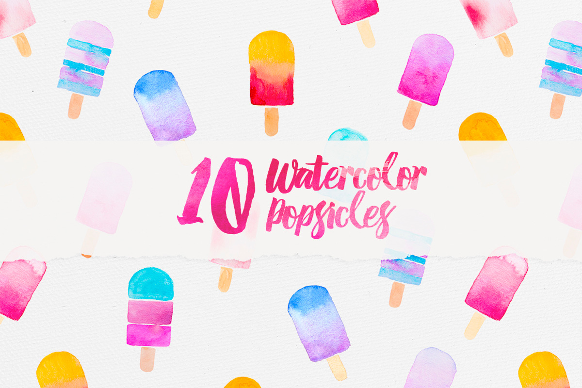 10 Watercolor Popsicles, a Food Illustration by Petite Salade (Photo 1 of 3)