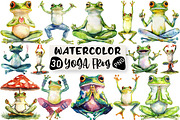 YOGA Frog Sublimation Clipart, an Illustration by Black Bird Studio (Thumbnail 1 of 6)