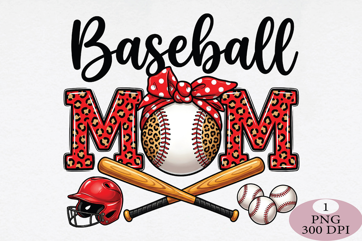 Baseball Mom PNG, an Illustration by Daily.Designs (Photo 1 of 5)