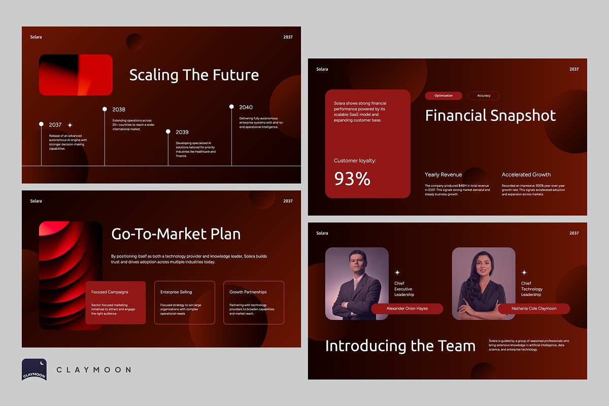 Solara AI Company Pitch Deck, a Presentation Template by Claymoon Lab (Photo 5 of 6)