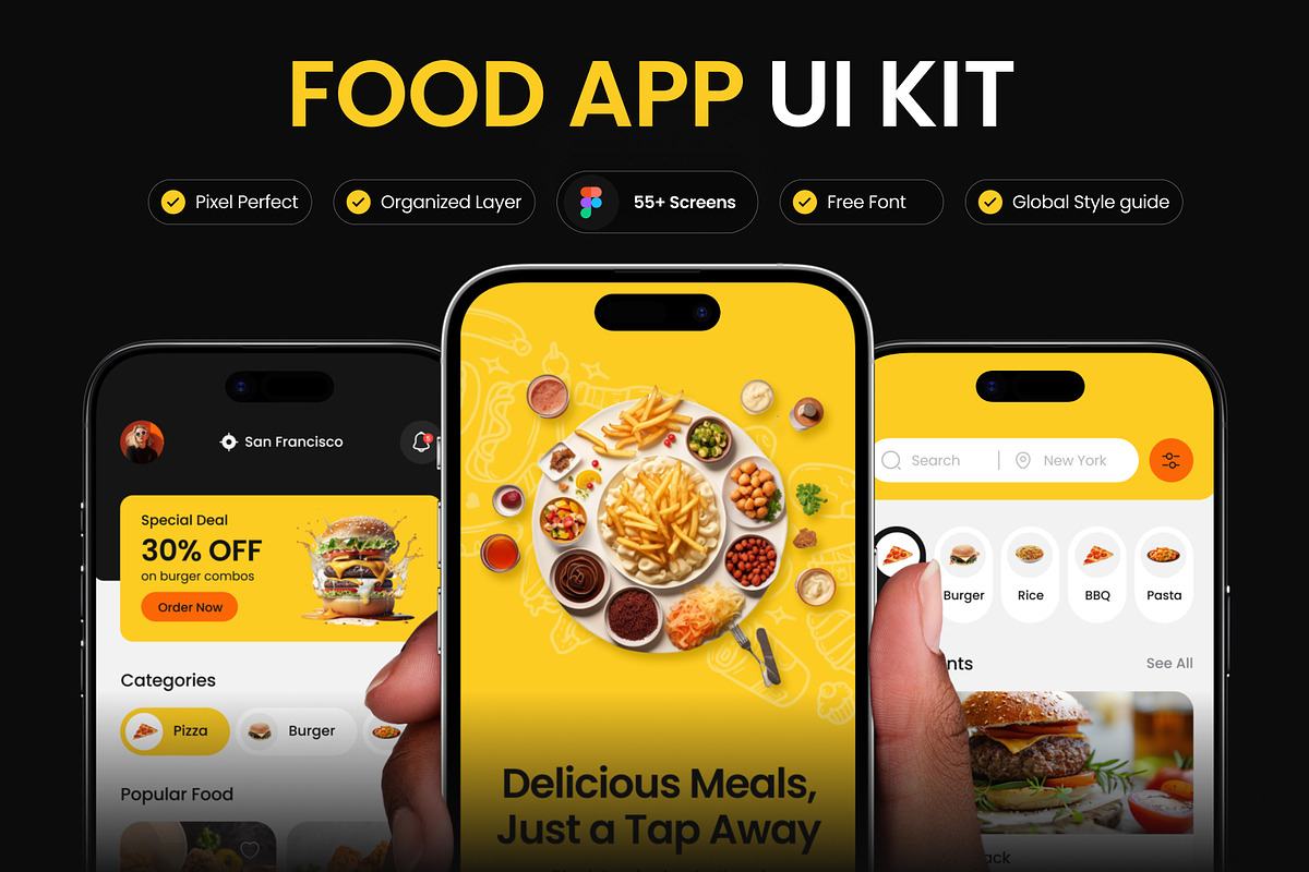 Yumgo – Food Delivery Mobile App UI, an UI Kit Template by Brickclay (Photo 1 of 19)