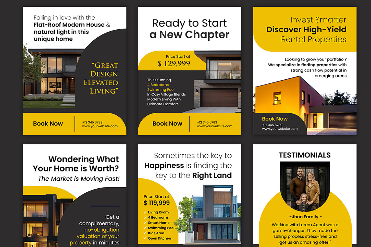 Black Gold Real Estate Social Media, a Social Media Template by Jiwstudio (Photo 4 of 4)