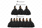 Black Princess Dress Quinceañera, an Illustration by Oh Darling Graphics (Thumbnail 2 of 3)