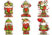 Quirky Valentine Santa Clipart, an Illustration by Craft Nest (Thumbnail 2 of 8)