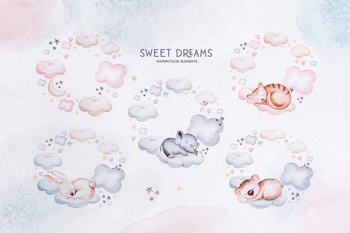 Sweet dreams watercolor collection, an Animal Illustration by Peace ART (Photo 9 of 17)