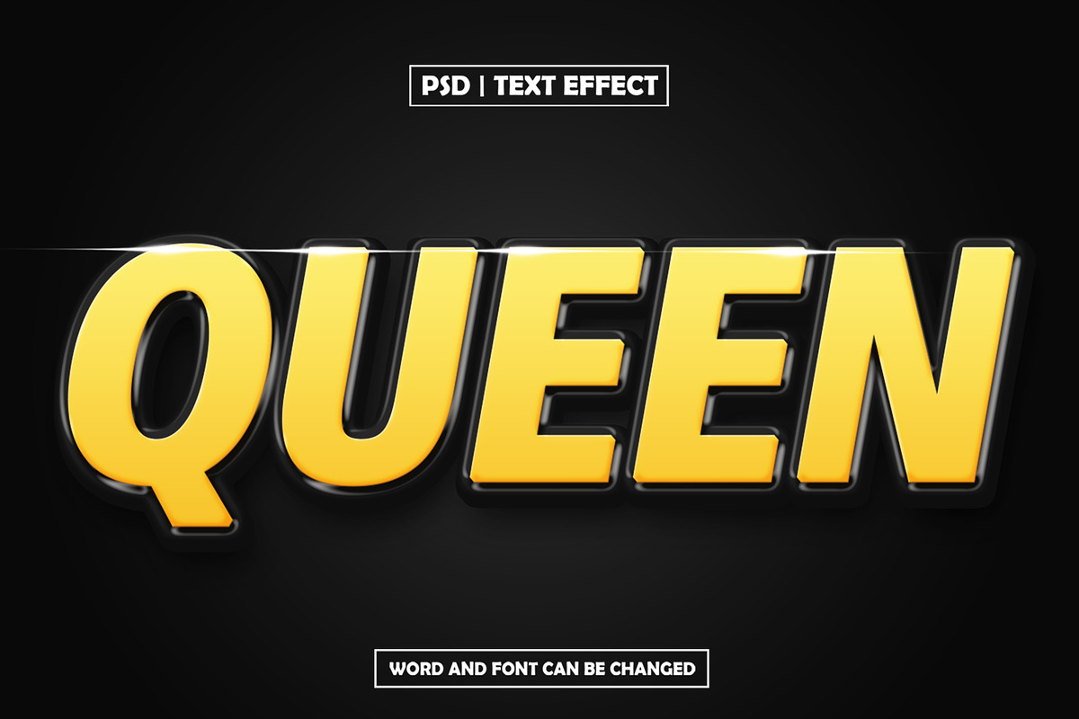 Queen text effect goldy style, a Layer Style Add-On by AP Market (Photo 1 of 2)