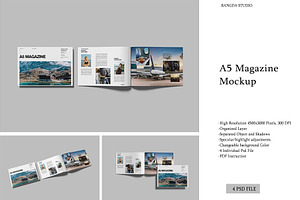 A5 Magazine Mockup, an Advertising Mockup by Bangdastudio