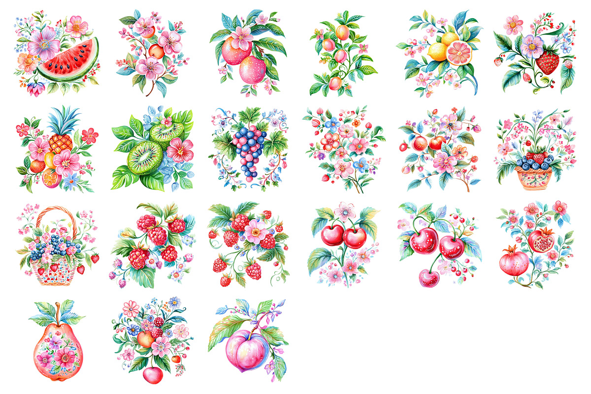 Fruit Watercolor Clipart Set, a Seasonal Illustration by Daily.Designs (Photo 4 of 4)