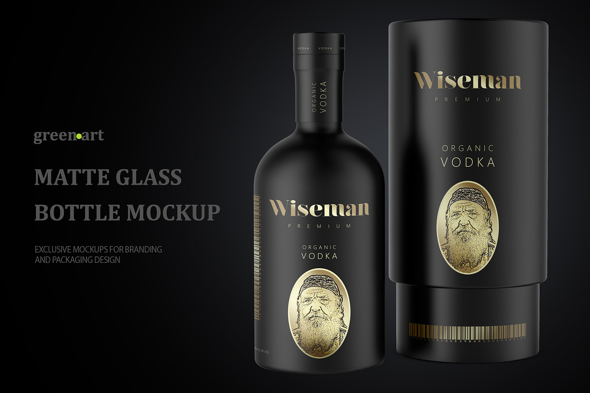 Matte Glass Bottle Mockup, a Product Mockup by Green Art (Photo 1 of 5)
