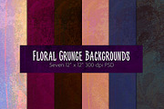 Floral Grunge Backgrounds, a Texture Graphic by The Thrill of Design (Thumbnail 1 of 6)