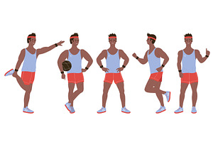 Afro Trainer in Various Athletic, a Person Illustration by Flashvector
